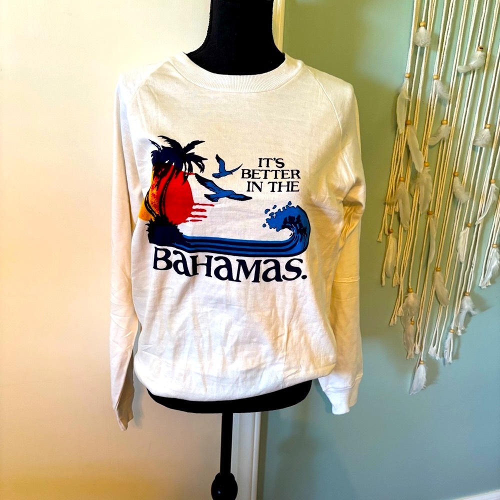Vintage Off White Bahamas Graphic Sweatshirt Large